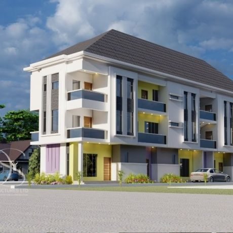 Plan DUFL05-3Unit of 1Bedroom & 4Units of 2Bedroom sitting on a 370 Sq.m Land