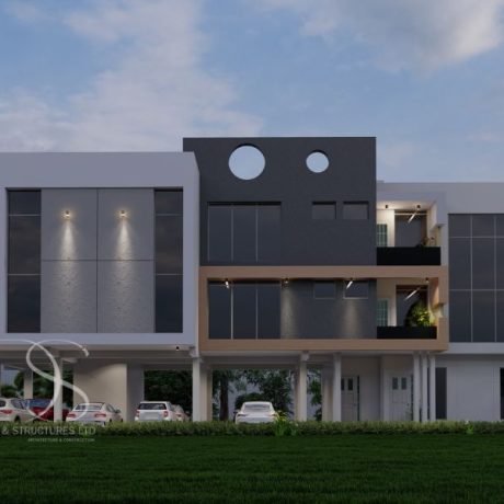Plan EBFL18-7Units of 2 Bedroom Flats on 550 Sq.m Land