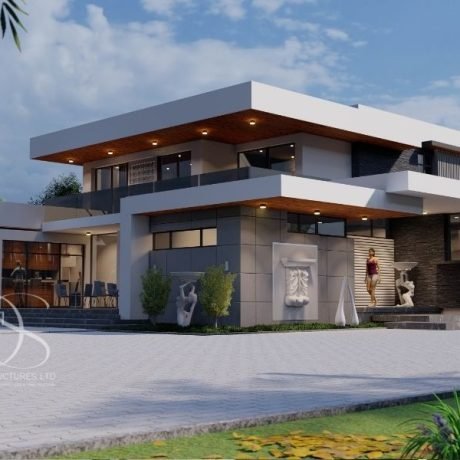 Plan JUBU06- 5 Bedroom Bungalow with Pent Floor on 970sq.m