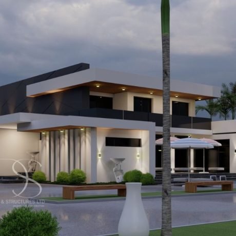 Plan MGBU10-5 Bedroom Bungalow with Pent Floor on 700sq.m Land