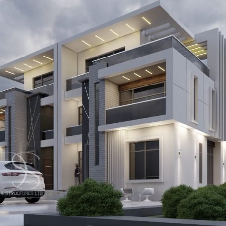 Plan OJDU67-2Unit, 4-Bedroom Semi-Detached Duplex Architectural Plan on 510 Sq.m Land