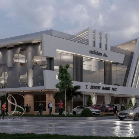 Plan PEMA04-Shopping Mall with Multipurpose Hall, Restaurants, Lounge & Basement Parking on 2,450 Sq.m Land