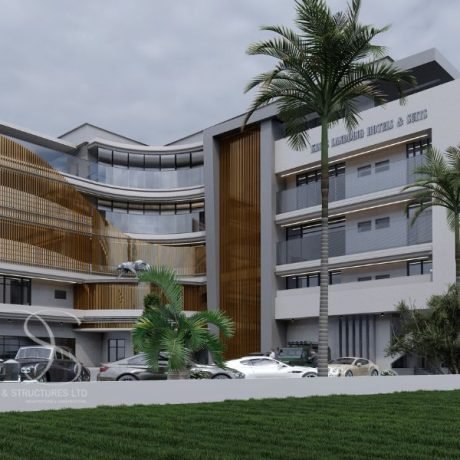 Plan RAHO15-30 Room Hotel with 3 Units of 1-Bedroom Duplex Apartments on 2,500 Sq.m Land