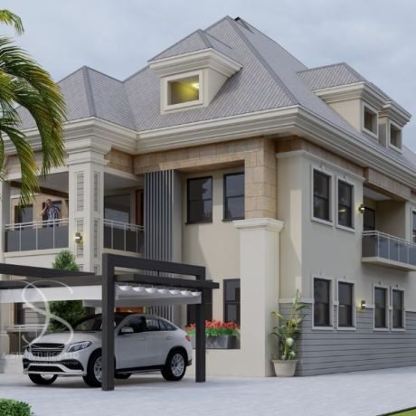 Plan SUDU61-5 Bedroom Duplex with Basement, Pool & Separate BQ on 860 Sq.m