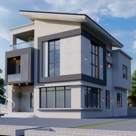 Plan TJDU51-5Bedroom Duplex Design on 350sq.m Land