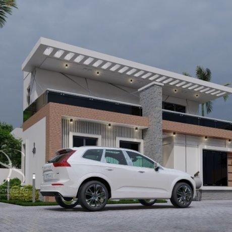 Plan TOBU09-4 Bedroom Bungalow with Pent Floor on 350sq.m Land