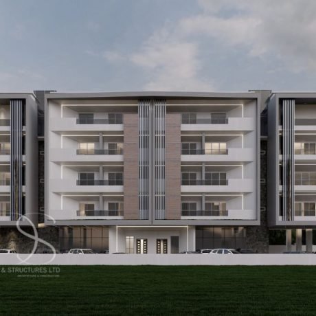 Plan TOFL26-12 Units of 2 Bedroom Flats with 2 Units of 3Bedroom Penthouse Apartments on 1,600 Sq.m Land